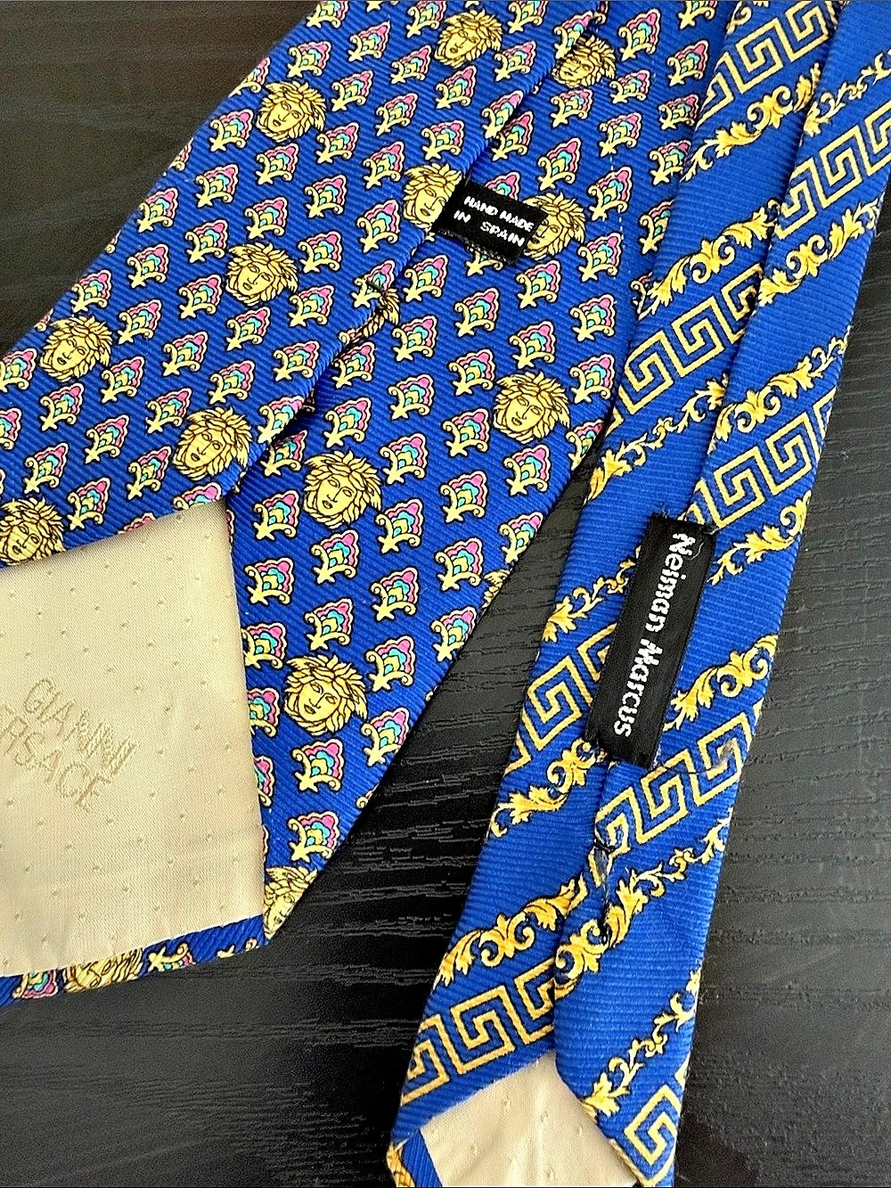 Gianni Versace Ties Blue Gold Size One Size